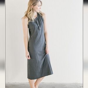 Mate the Label Avery Cotton Henley Racerback Midi Dress - Size XS